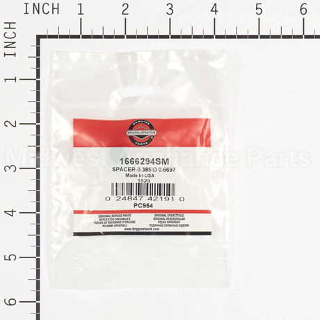 1666294SM Briggs & Stratton Spacer-0.385Id 0.6697