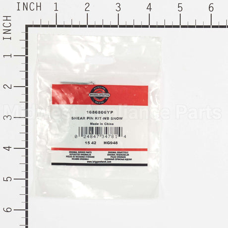 1686806YP Briggs & Stratton Shear Pin Kit-Wb Snow