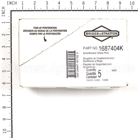 1687404K Briggs & Stratton Shear Pin Kit