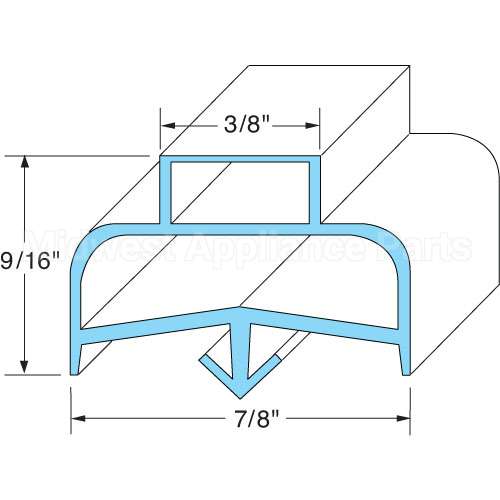 1701062 Compatible Delfield Door Gasket 7-1/8" X 29"