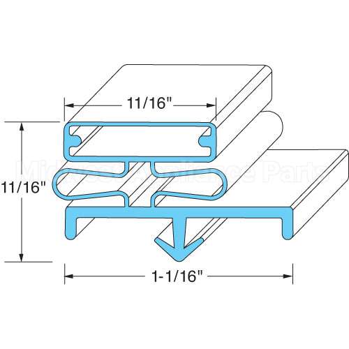 1702201 Compatible Delfield Gasket, Door