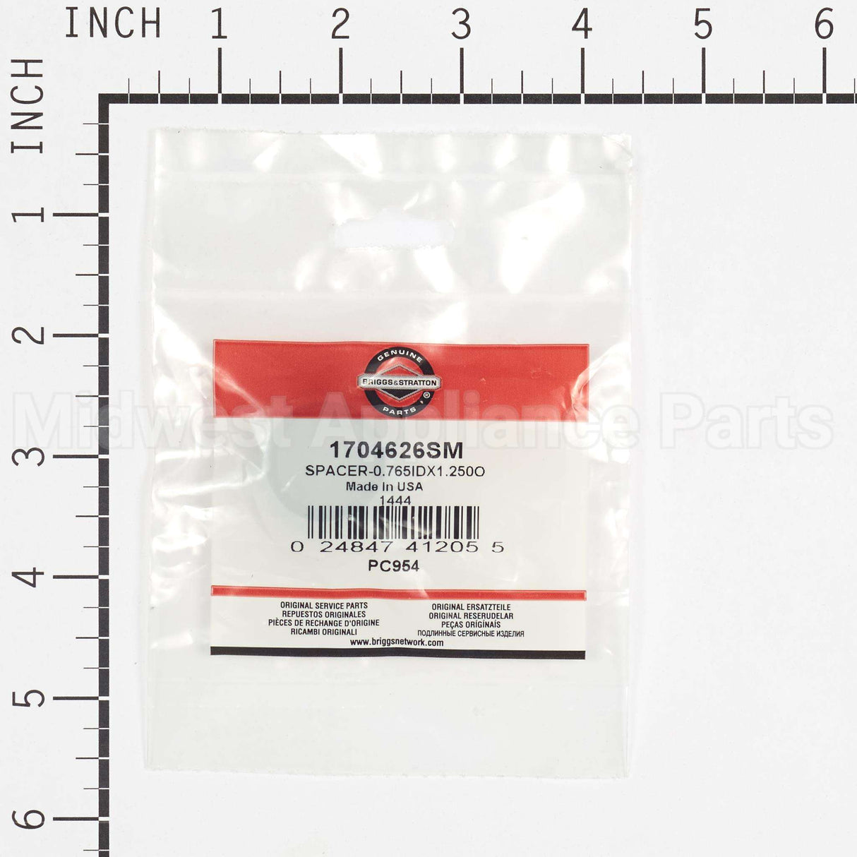 1704626SM Briggs & Stratton Spacer-0.765Idx1.250O