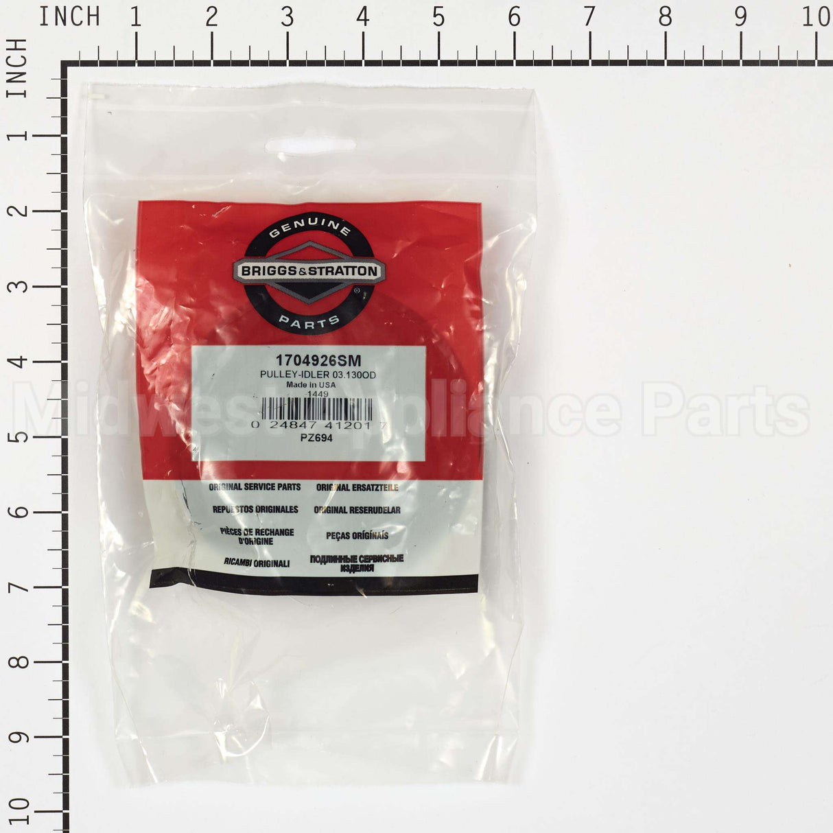 1704926SM Briggs & Stratton Pulley-Idler 03.130Od