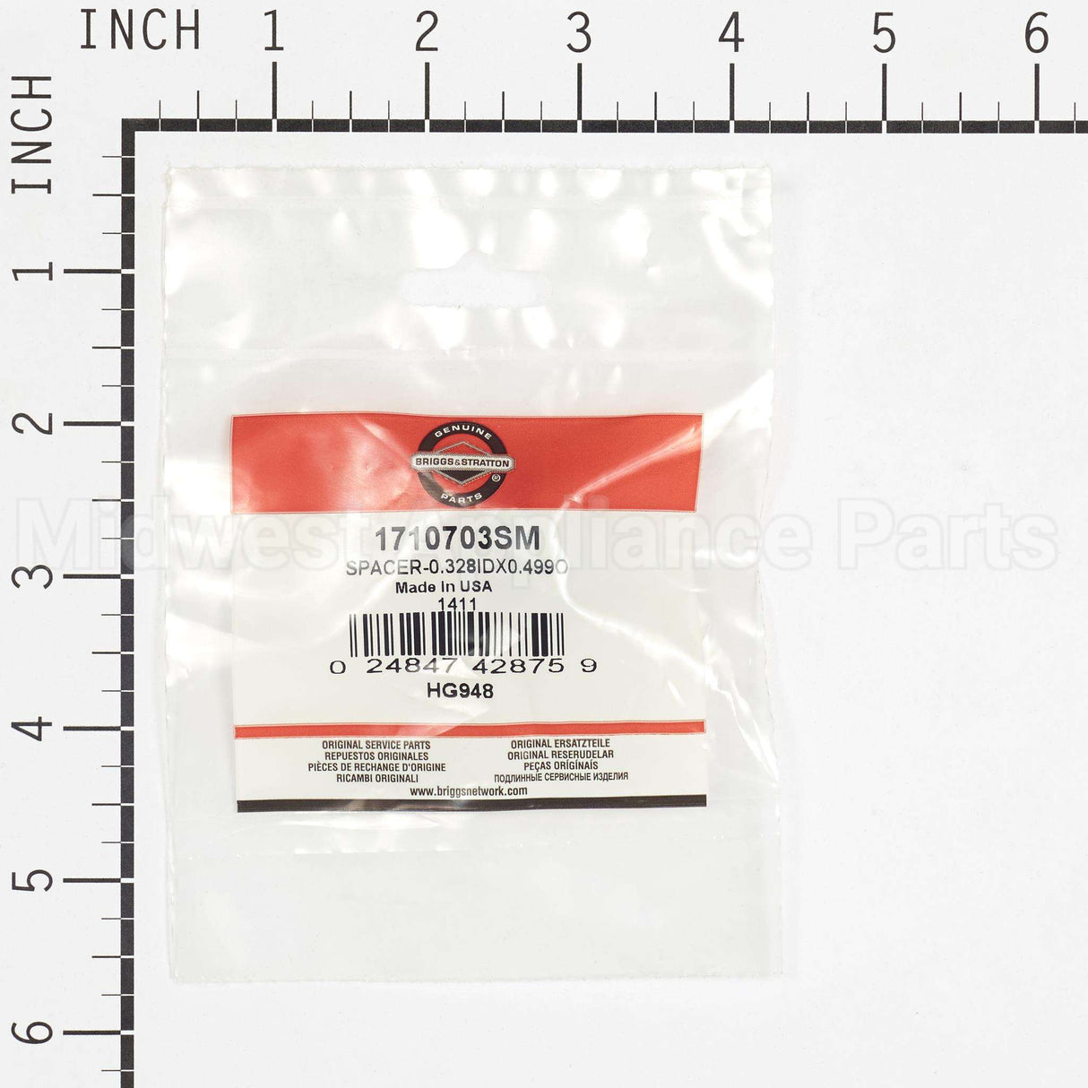 1710703SM Briggs & Stratton Spacer-0.328Idx0.499O