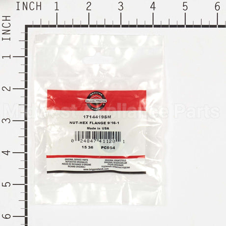 1714419SM Briggs & Stratton Nut-Hex Flange 9/16-1