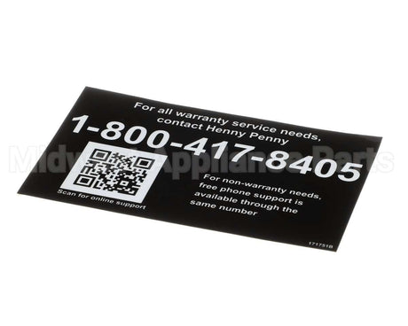 171751 Henny Penny Label-Tech Support, Us-Can