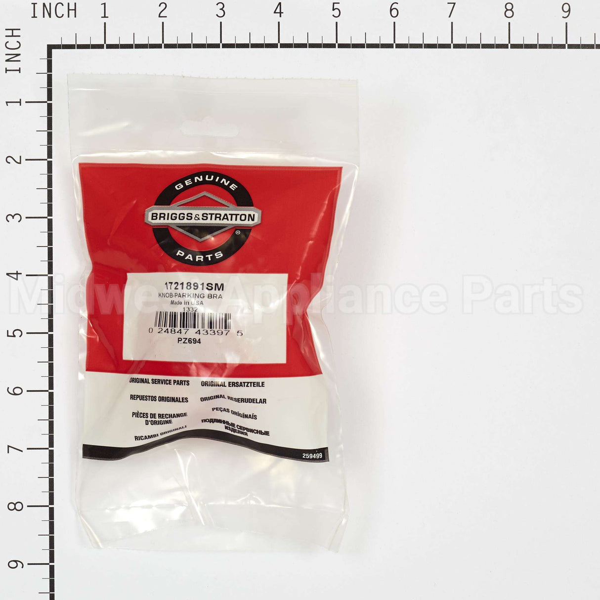 1721891SM Briggs & Stratton Knob-Parking Bra