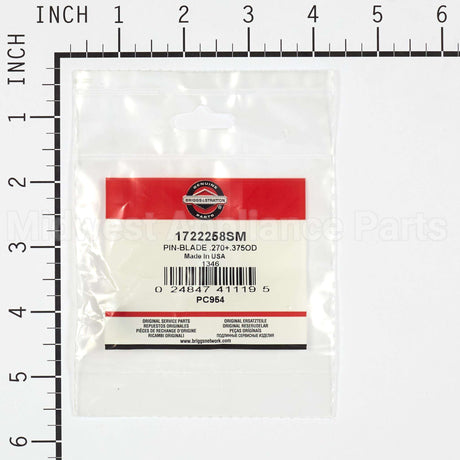1722258SM Briggs & Stratton Pin-Blade .270+.375Od