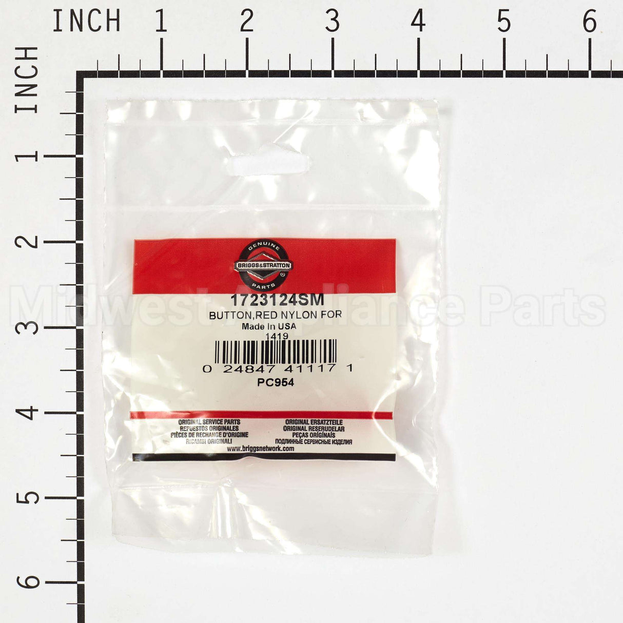1723124SM Briggs & Stratton Buttonred Nylon For