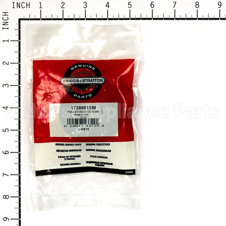1728001SM Briggs & Stratton Pulley-03.00 Od 0.380