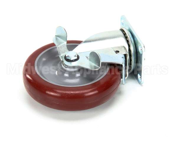 18301-5222 Carter Hoffmann 5 Swivel Red Poly,Brake Delrin