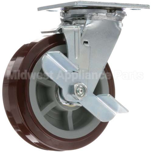 18301-6215 Compatible Carter Hoffman Caster, Swivel, Red, 6", W/Brake