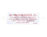 18615 Henny Penny Label - Drain Valve Warning