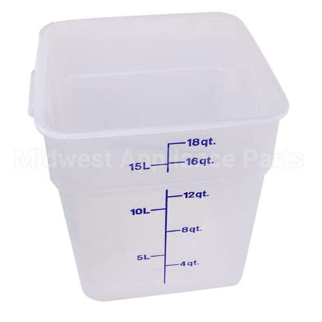 18FSPP190 Compatible Cambro Container Sq 18Qt Semi-Clr