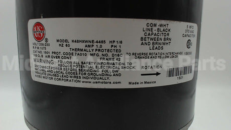 1901 Nidec-Us Motors 1/6Hp 1075Rpm 208-230V 1Ph 5"D