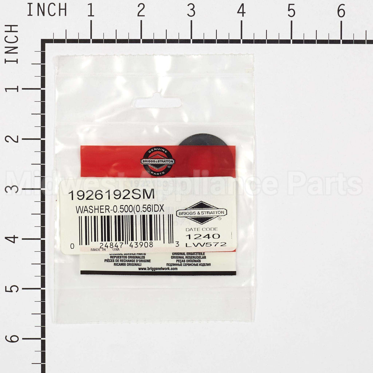 1926192SM Briggs & Stratton Washer-0.500(0.56Idx1