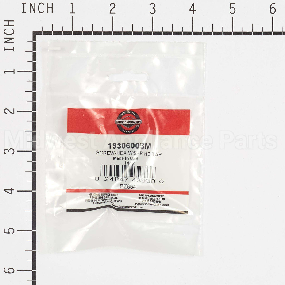 1930600SM Briggs & Stratton Screw-Hex Wshr Hd Tap