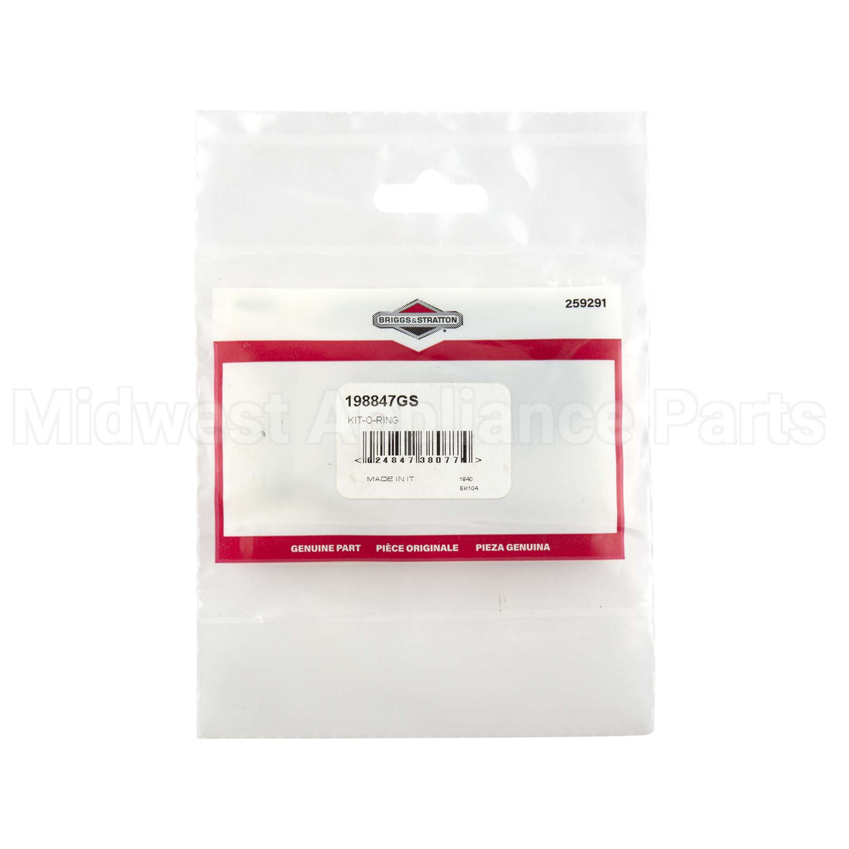 198847GS Briggs & Stratton Kit-O-Ring