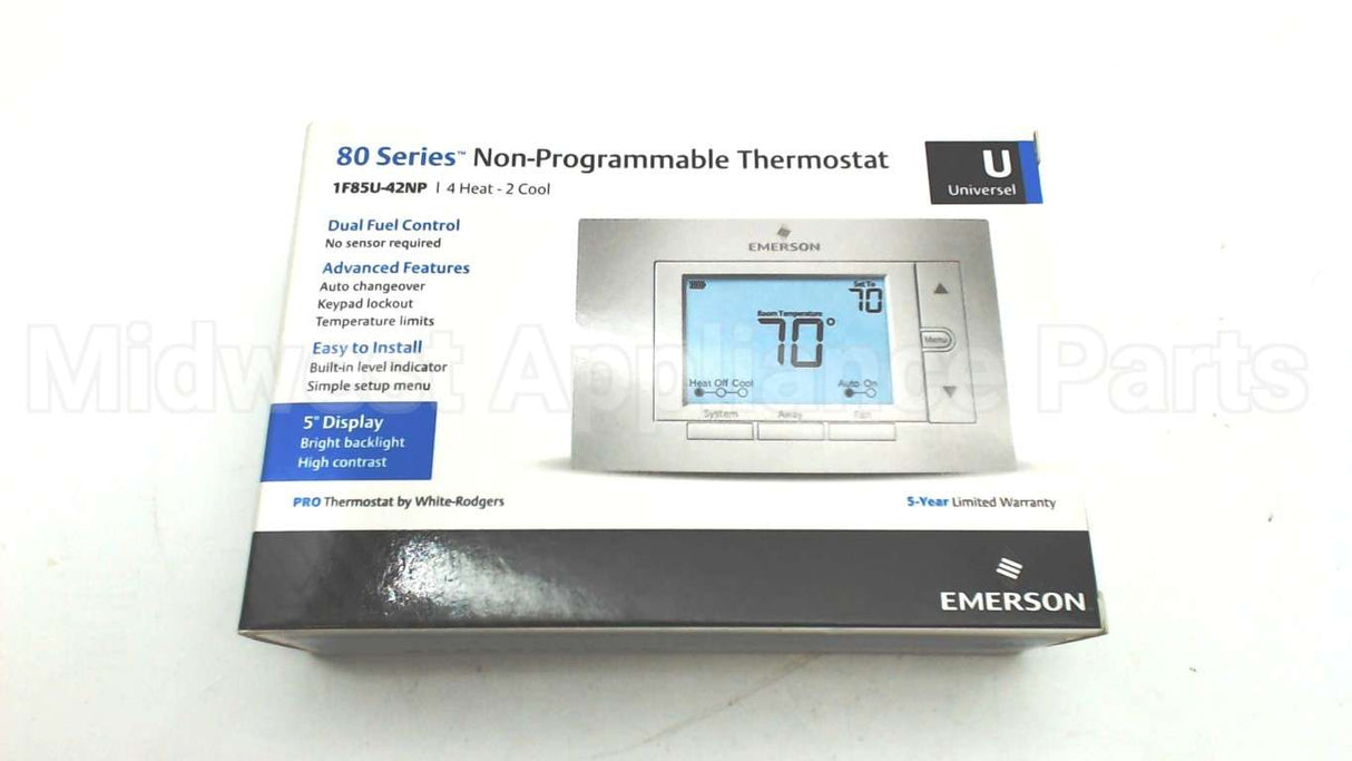 1F85U-42NP Copeland Comfort Control (White Rodgers) 4Ht/2Cl Htpump Non-Prog Tstat