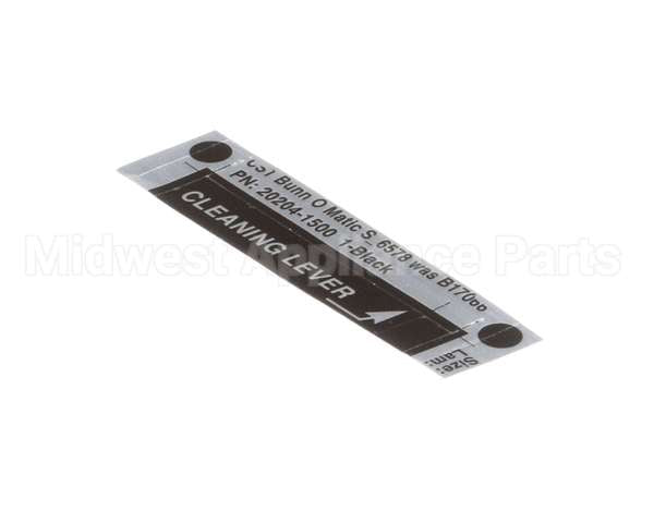 20204.1500 Bunn Decal, Cleaning Lever