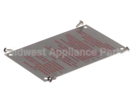 20326 Blodgett Lighting Instr Plate W/Screws