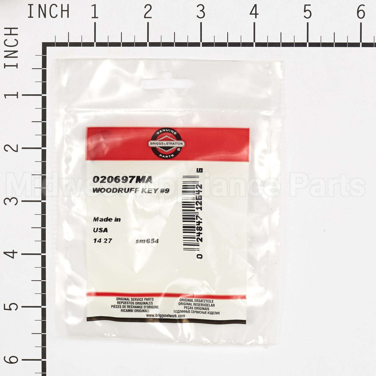 20697MA Briggs & Stratton Woodruff Key #9
