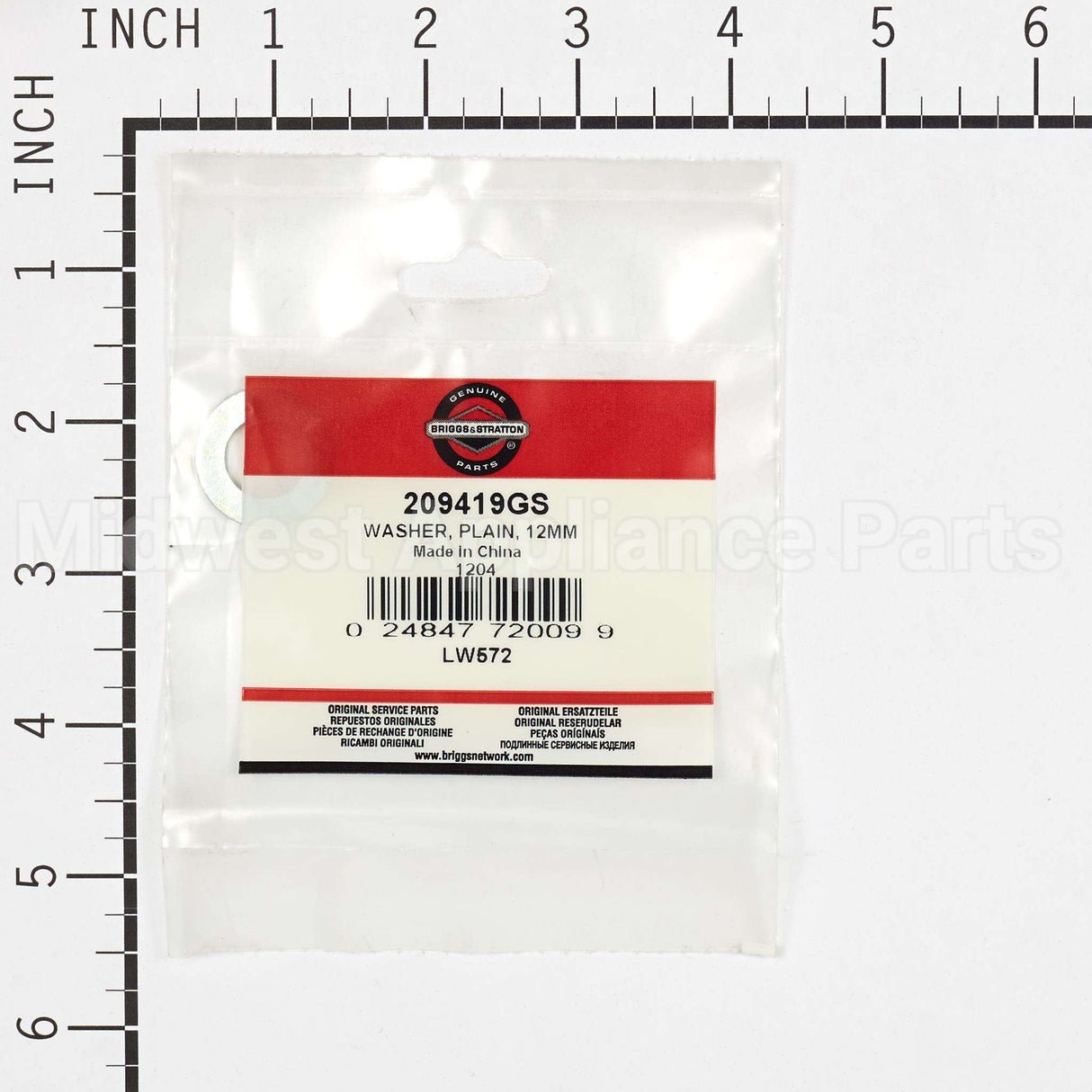 209419GS Briggs & Stratton Washer Plain 12Mm