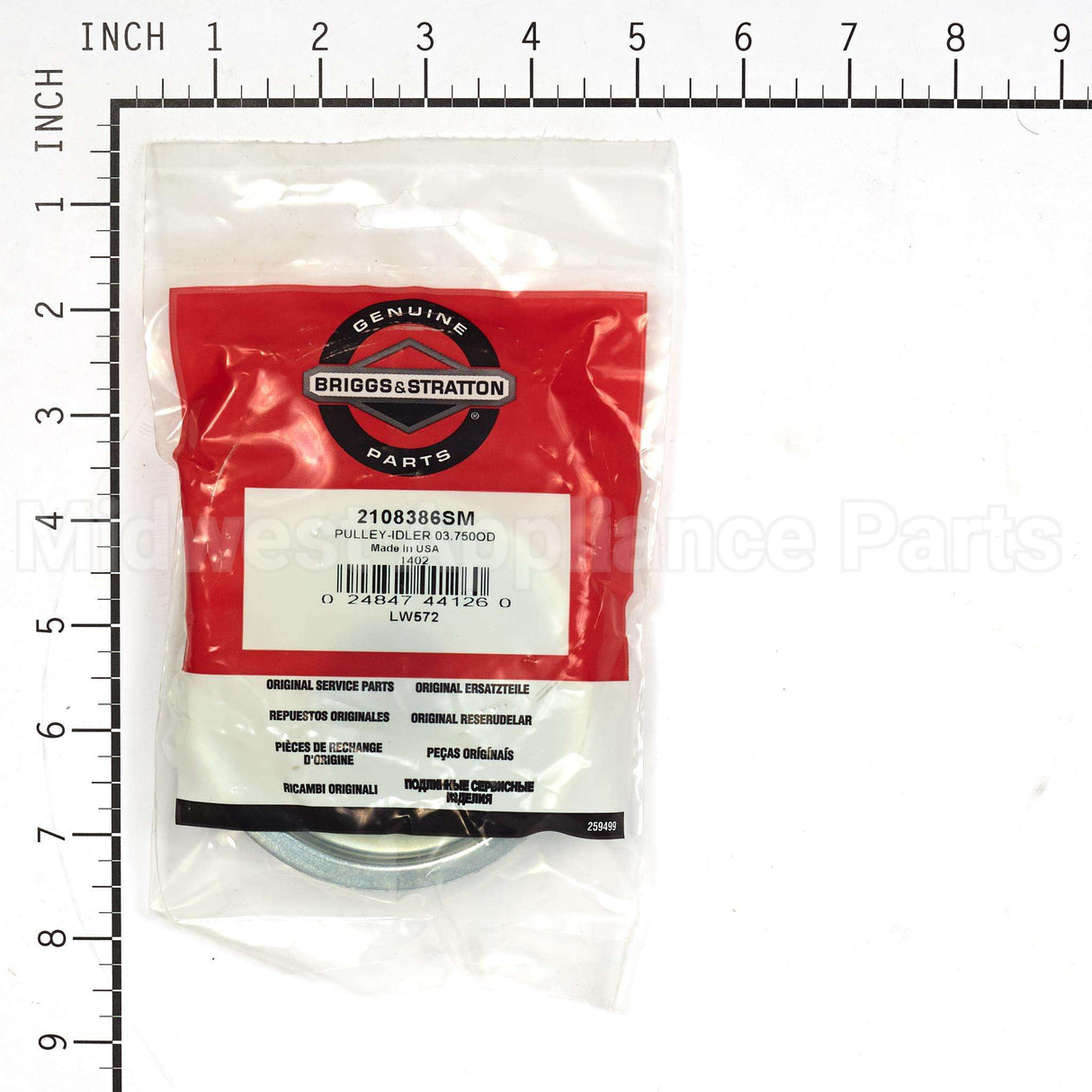 2108386SM Briggs & Stratton Pulley-Idler 03.750Od