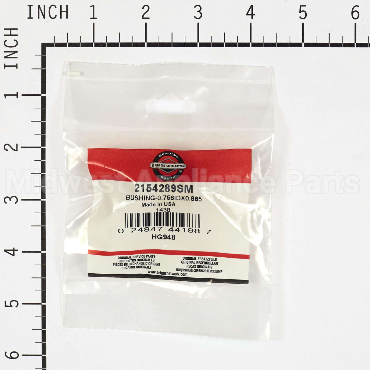2154289SM Briggs & Stratton Bushing-0.756Idx0.885