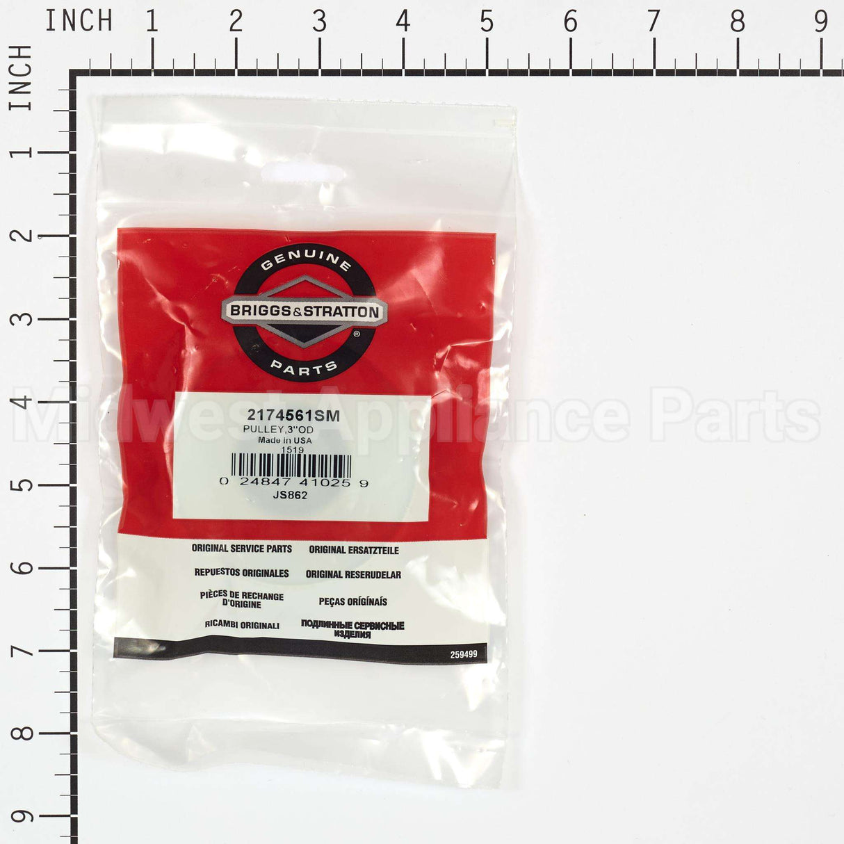 2174561SM Briggs & Stratton Pulley3Od"