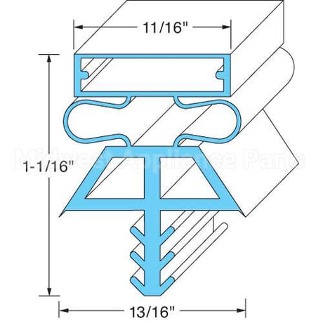 22525 Compatible Vollrath Door Gasket 36 1/4" X 78"