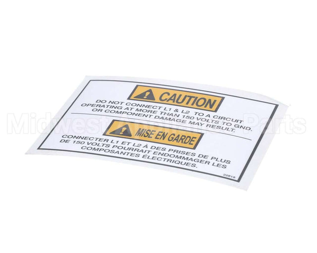 22818 Henny Penny Label-Caution V To Gnd Max