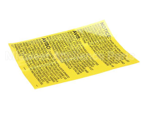 23317 Ultrafryer Decal, Instruction Gas Fryr Se