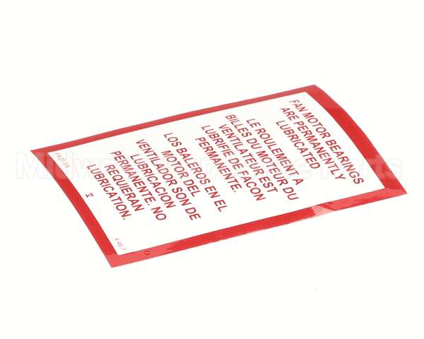 23318 Ultrafryer Decal, Fan Motor Wht Vinyl