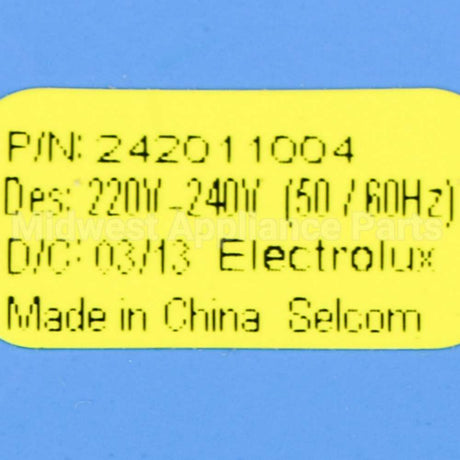 242011004 Frigidaire Control-Defrost