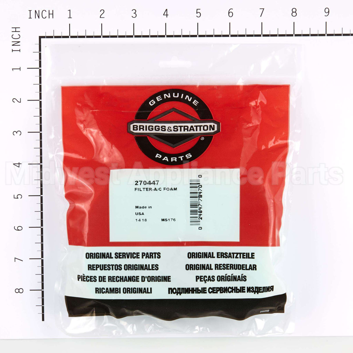 270447 Briggs & Stratton Filter-A/C Foam