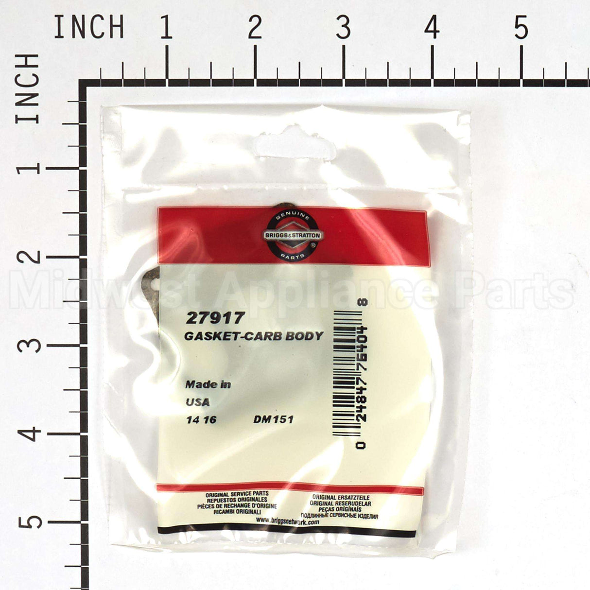 27917 Briggs & Stratton Gasket-Carb Body