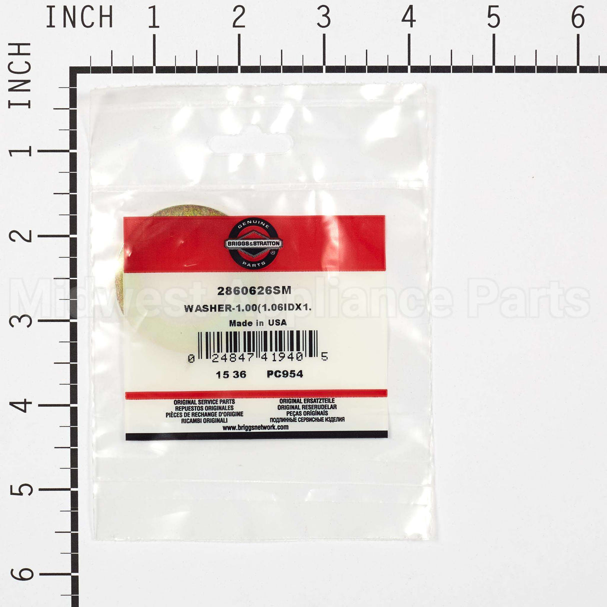 2860626SM Briggs & Stratton Washer-1.00(1.06Idx1.