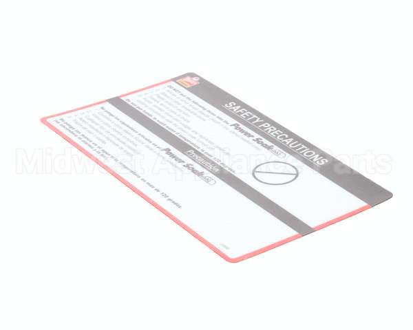 29595 Power Soak Systems Decal - Wendy's Safety Precaut