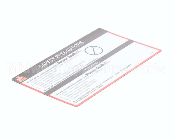 29595 Power Soak Systems Decal - Wendy's Safety Precaut
