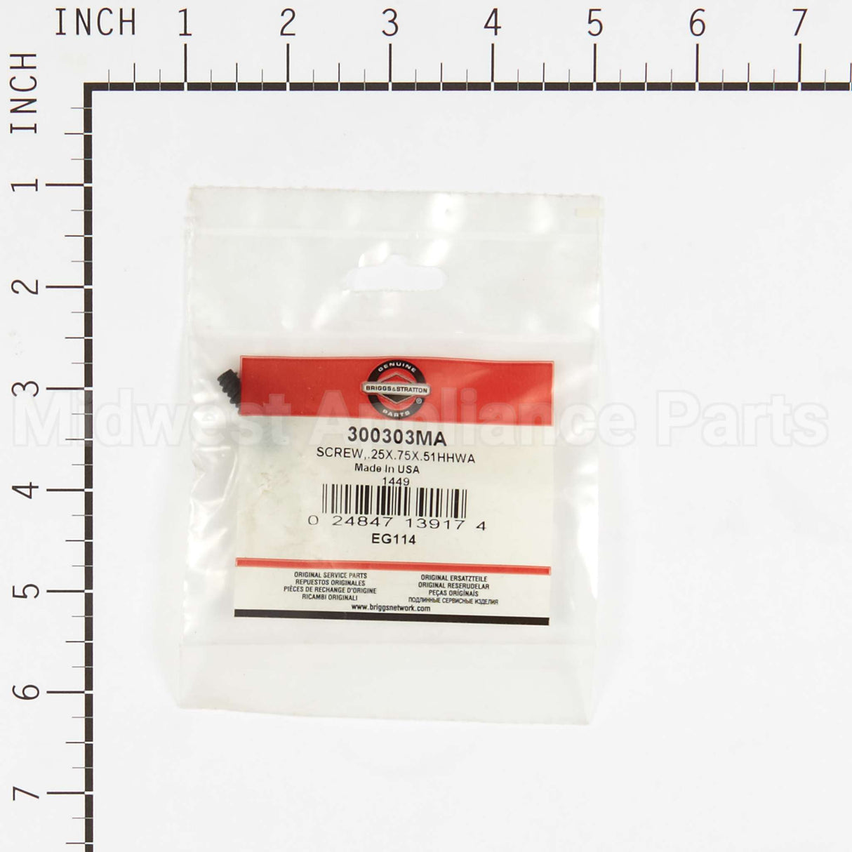300303MA Briggs & Stratton Screw.25X.75X.51Hhwa