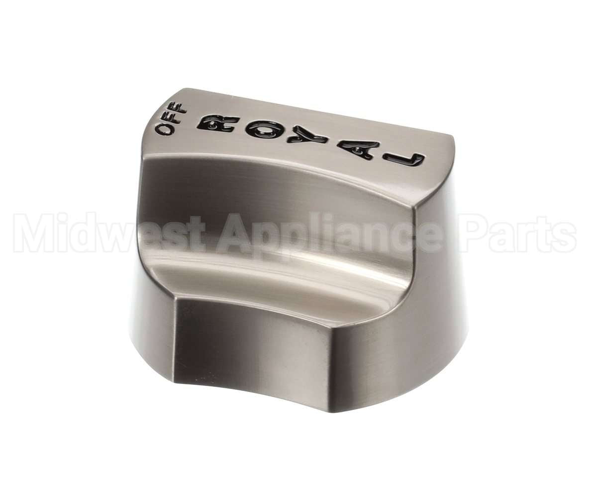 3095 Royal Range Nickel Plate Knob W/Black Letters