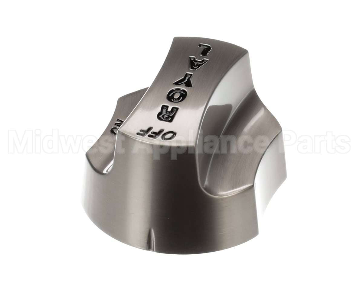 3095 Royal Range Nickel Plate Knob W/Black Letters