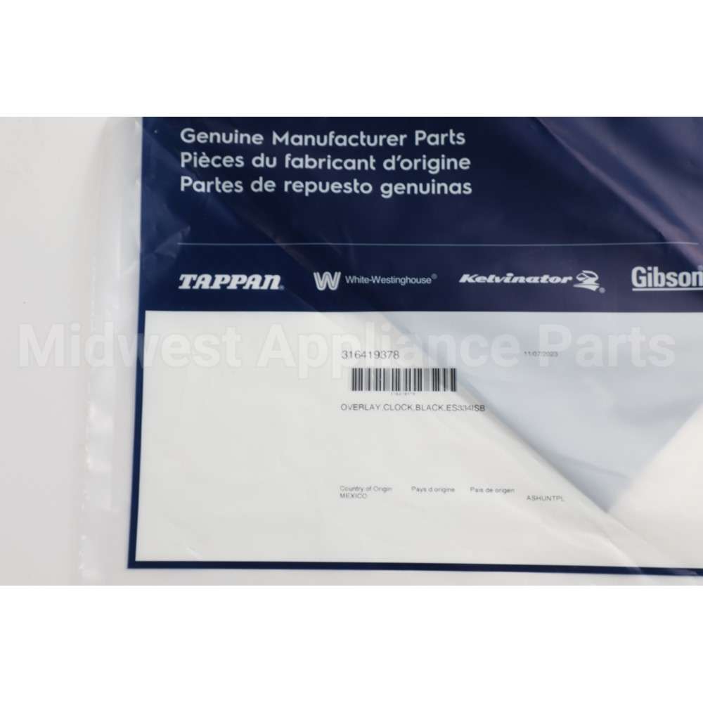 316419378 Frigidaire Overlay