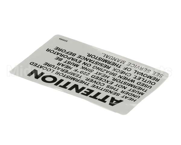 324594 Stoelting Decal Attention Heat Sensitive