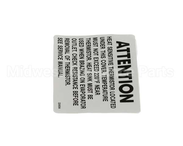 324594 Stoelting Decal Attention Heat Sensitive
