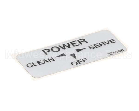 324798 Stoelting Decal; Clean/Off/Serve