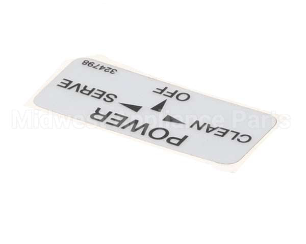 324798 Stoelting Decal; Clean/Off/Serve