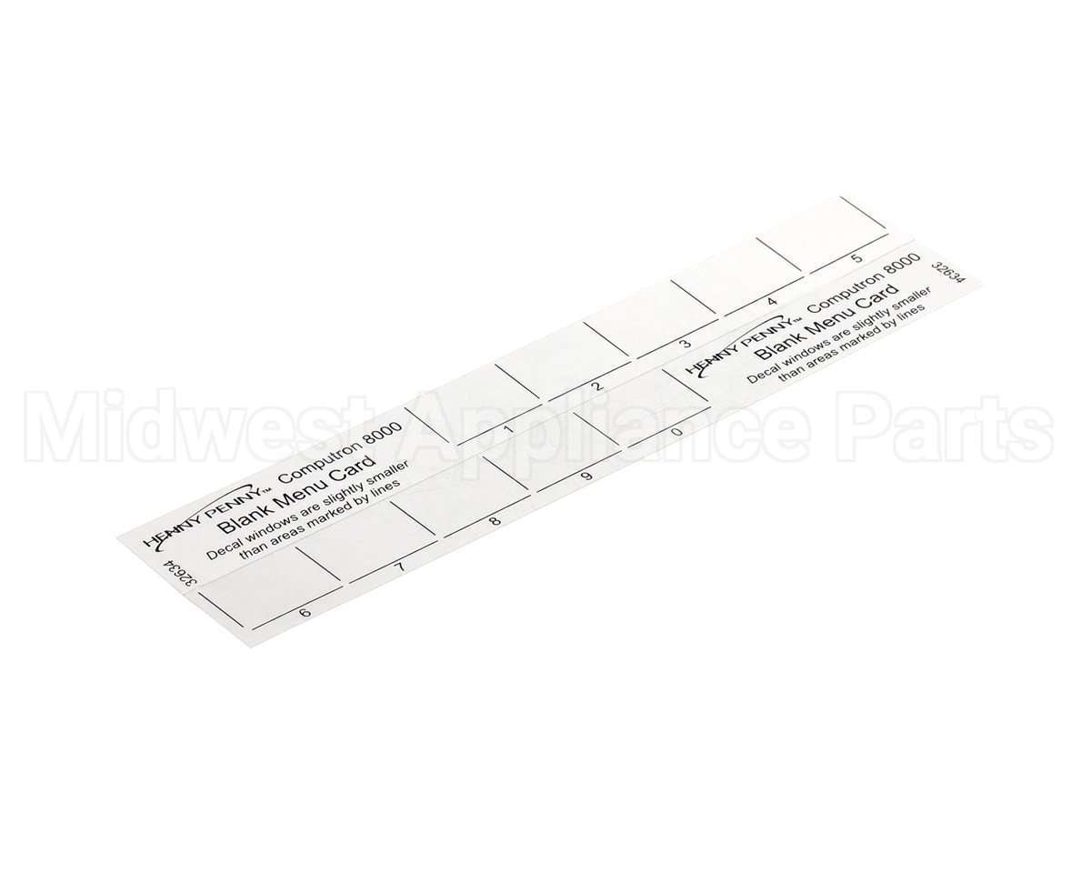 32634 Henny Penny Menu Card-C8000 Blank