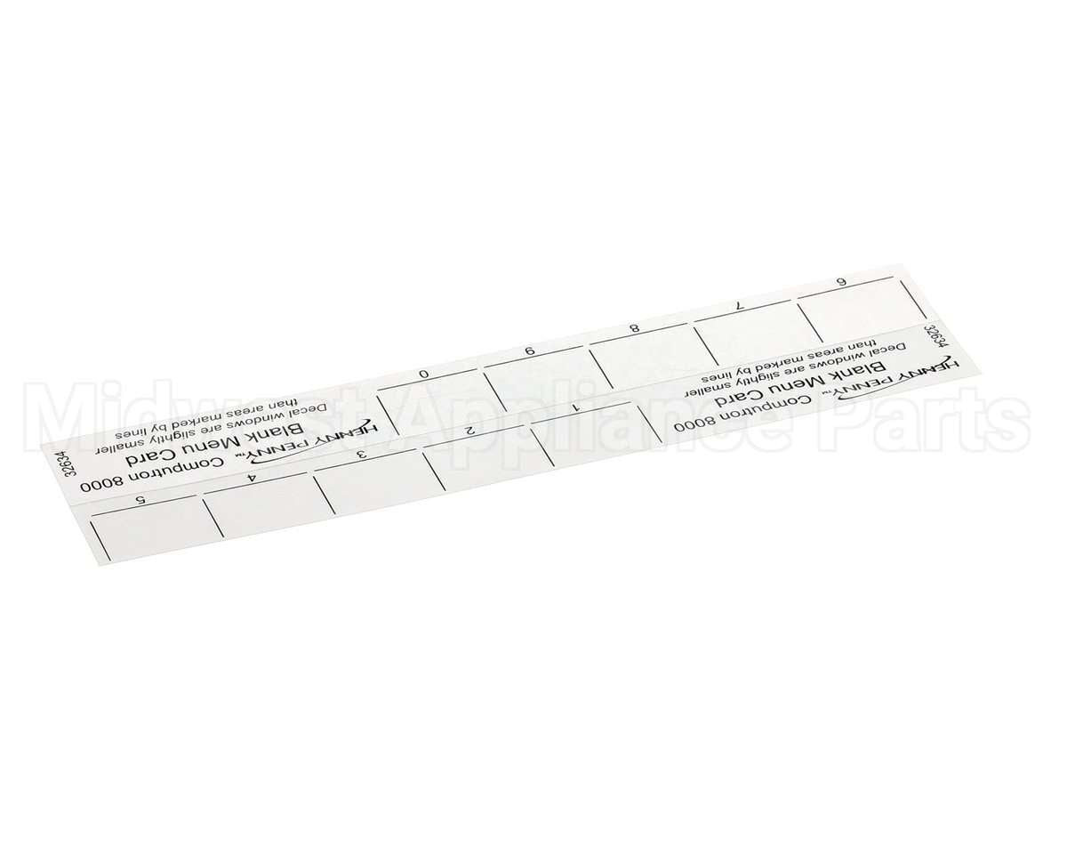 32634 Henny Penny Menu Card-C8000 Blank